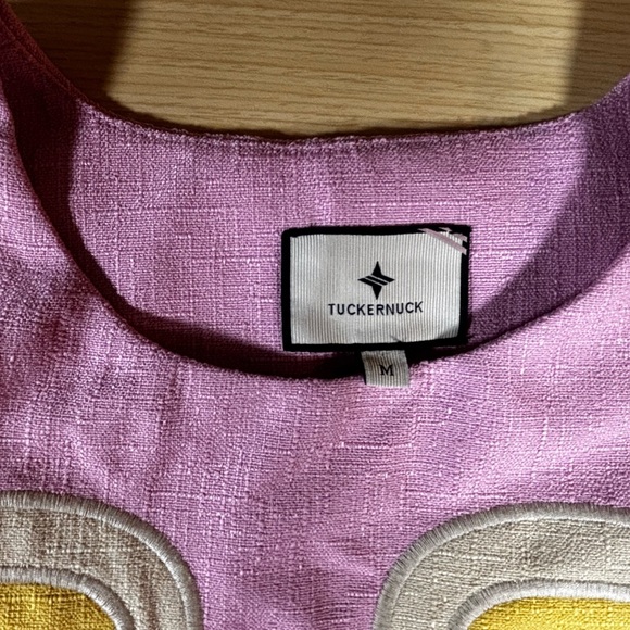 Tuckernuck Pop of Peony Maxine Top Pink / Yellow Sz Medium - Picture 3 of 10